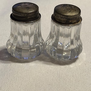 Mid Century Small Glass Salt & Pepper Shakers