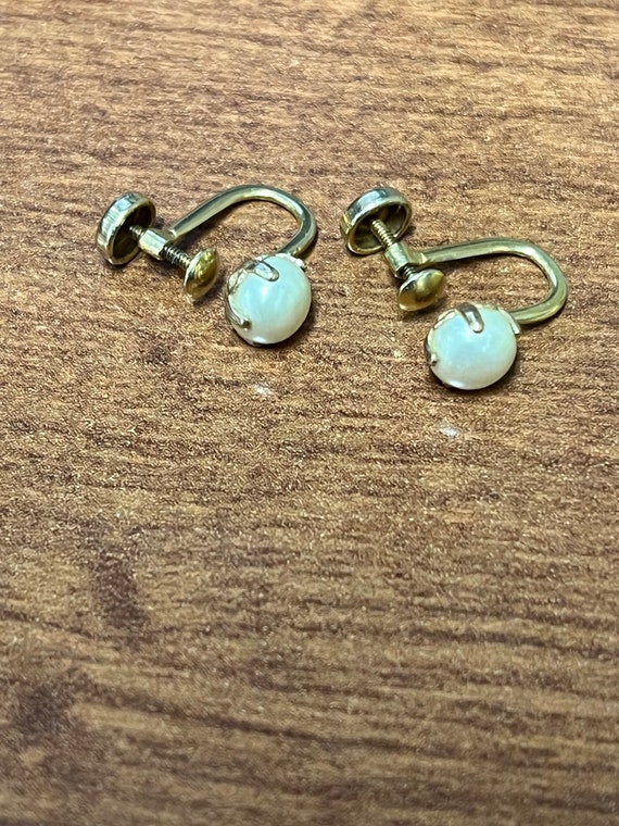 Screw Back Pearl Earrings - image 2