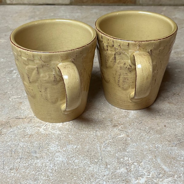 Home Grown Riviera Van Beers Signature Houseware Mugs - Set of 2 Mustard Yellow mugs