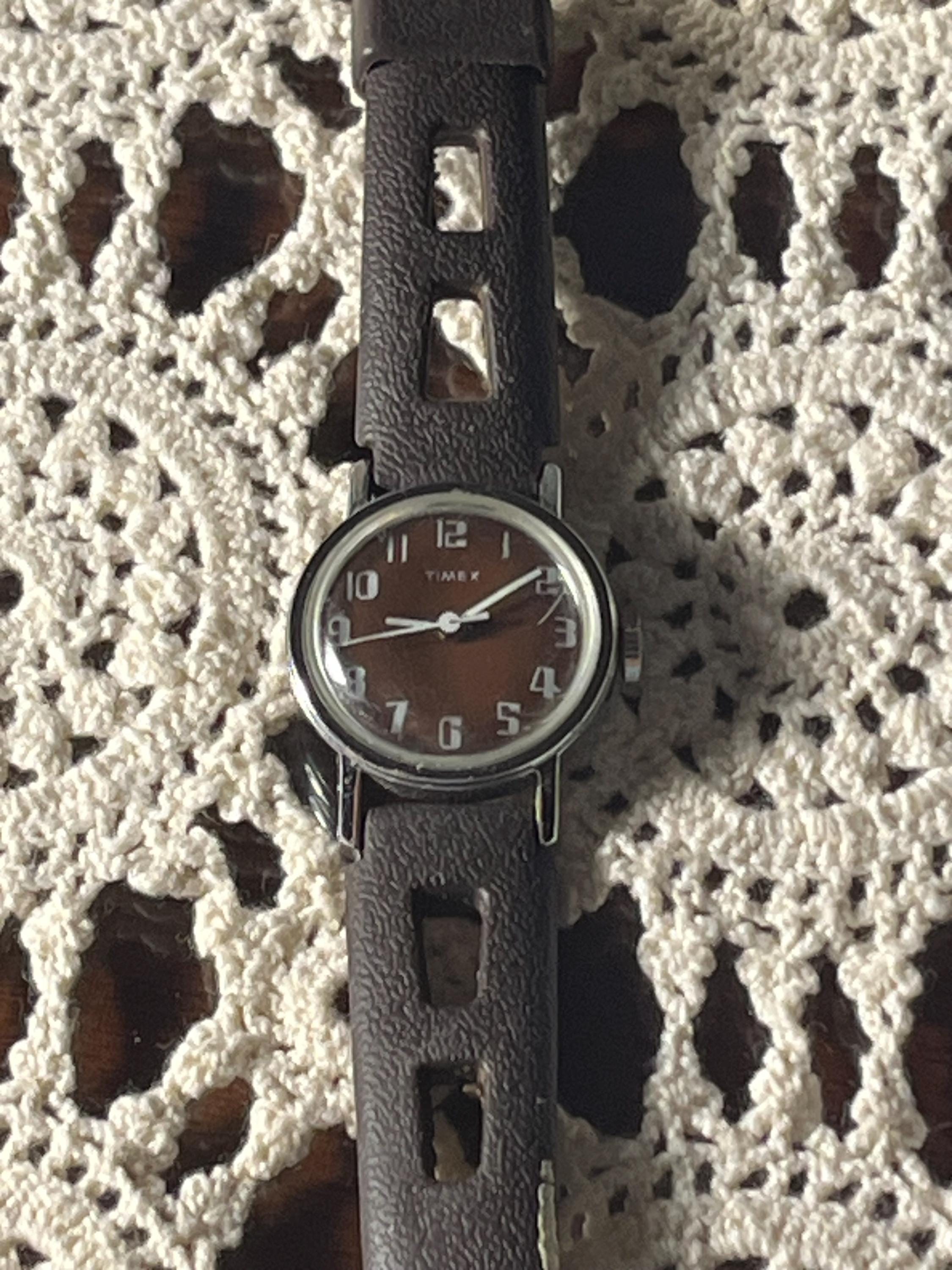 Vintage 70s Timex Women\'s Chocolate Face Mechanical Watch Vintage 70s Timex Women main image 2