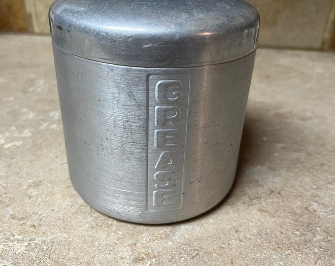 Spun Aluminum Grease Canister With Lid Etsy