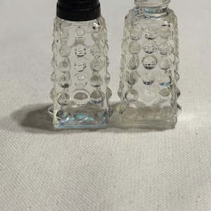 Mid Century Dimple Glass Salt & Pepper Shakers