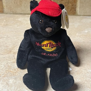 Hard Rock Cafe Orlando Black Charlie Beara Beanie Bear