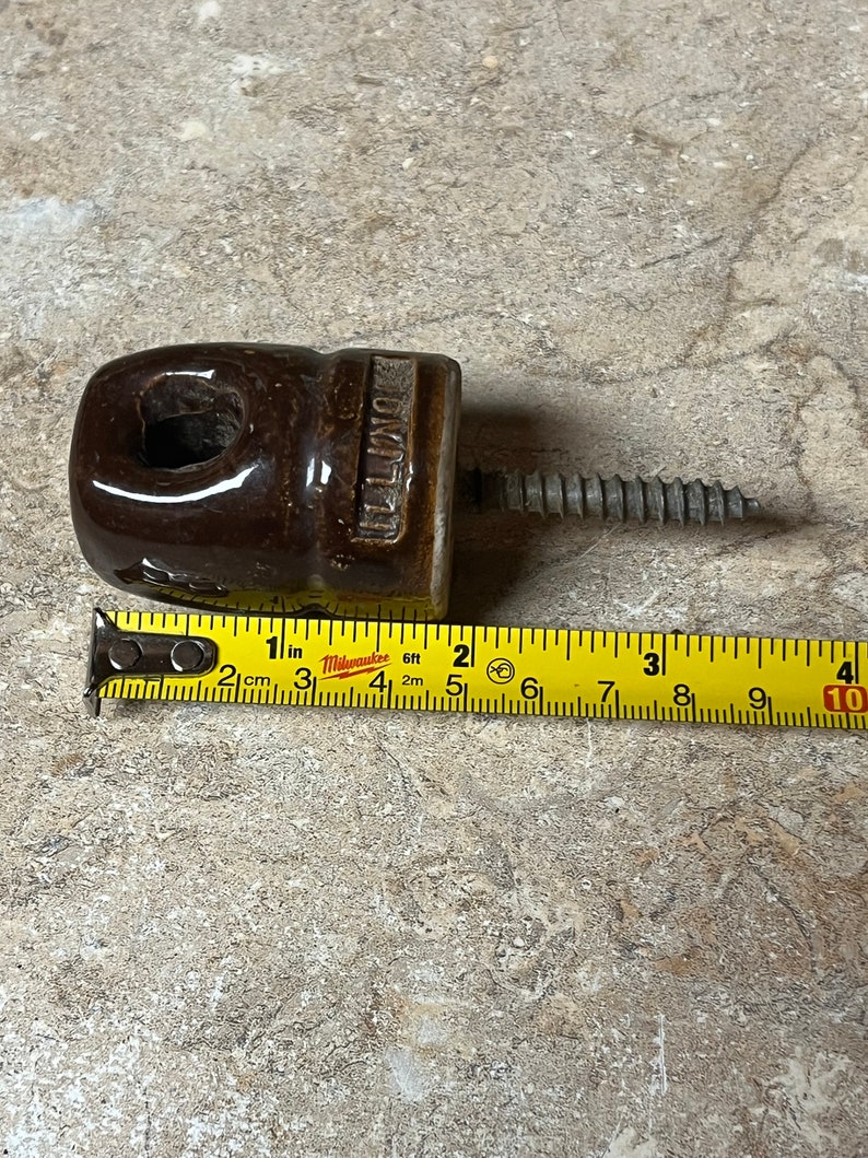 Vintage Set Of Two Ceramic Brown Insulators From Illinois Etsy 