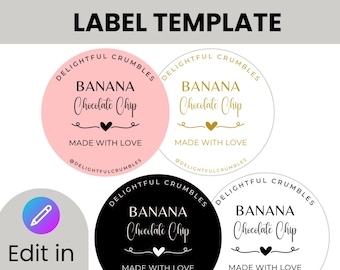 Editable Cake Jar Label Template: Printable Food Labels (Digital Download)