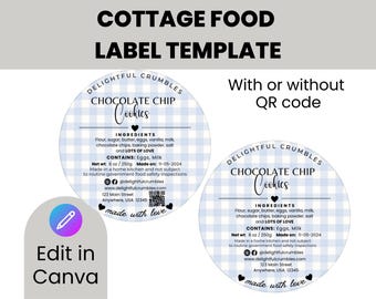 Plantilla de etiquetas para alimentos caseros, pegatinas para panadería casera (descarga digital)