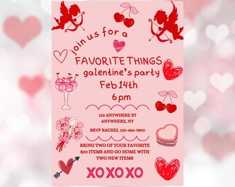 Favorite Things Galentine's Party Invitation (Digital Download)
