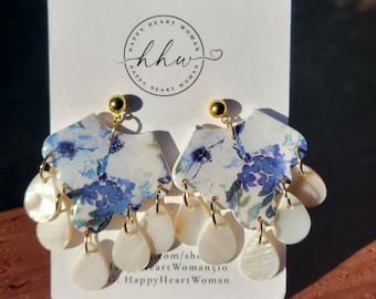 Fröhliche Blumen Ohrringe aus Polymer Clay | Handgemachte Ohrringe | Statement Ohrringe | Einzigartige Ohrringe | Handgefertigter Schmuck