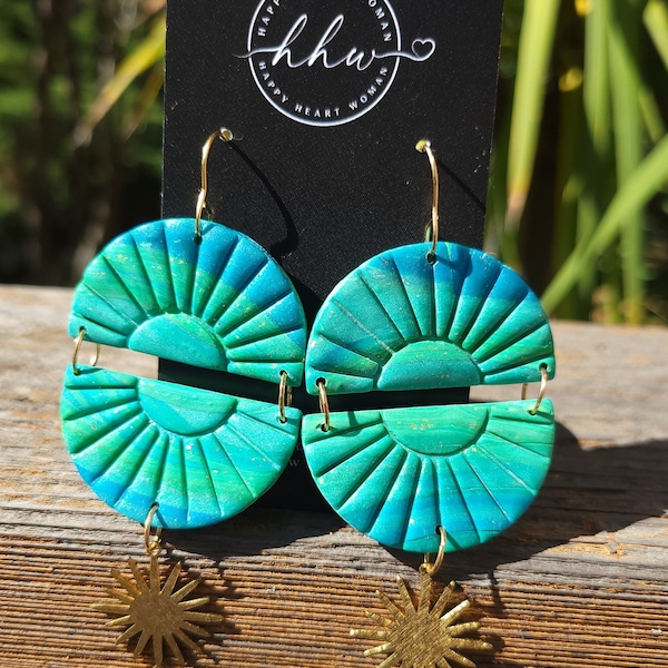 Agate Wannabe Polymer Clay Dangle Earrings | Handmade Earrings | Statement Earrings |Unique Earrings