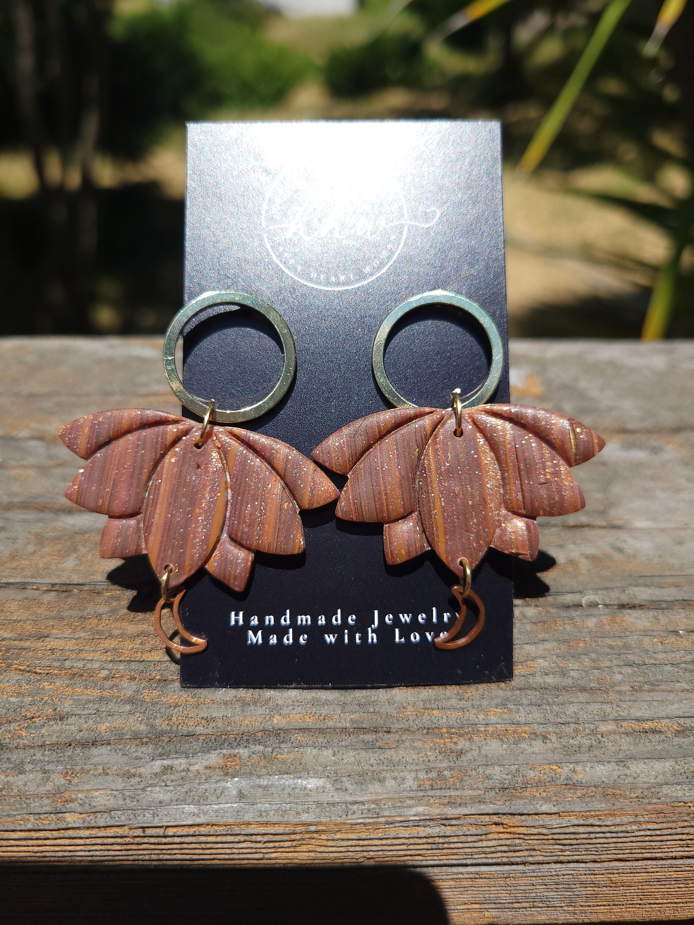 Holzmaserung | Ohrhänger | Handgemachte Ohrringe | Statement Ohrringe | Einzigartige Ohrringe | Handgefertigter Schmuck