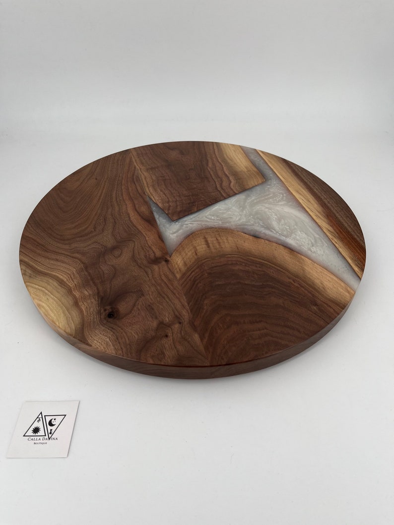 Frost Lazy Susan Table Centerpiece 17 Round Rustic Walnut Etsy