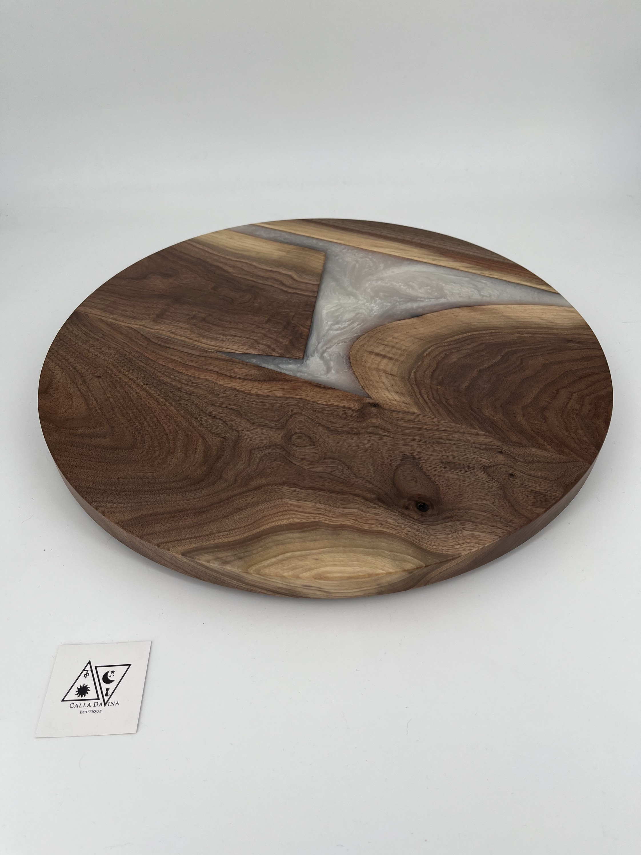 Frost Lazy Susan Table Centerpiece 17 Round Rustic Walnut Etsy