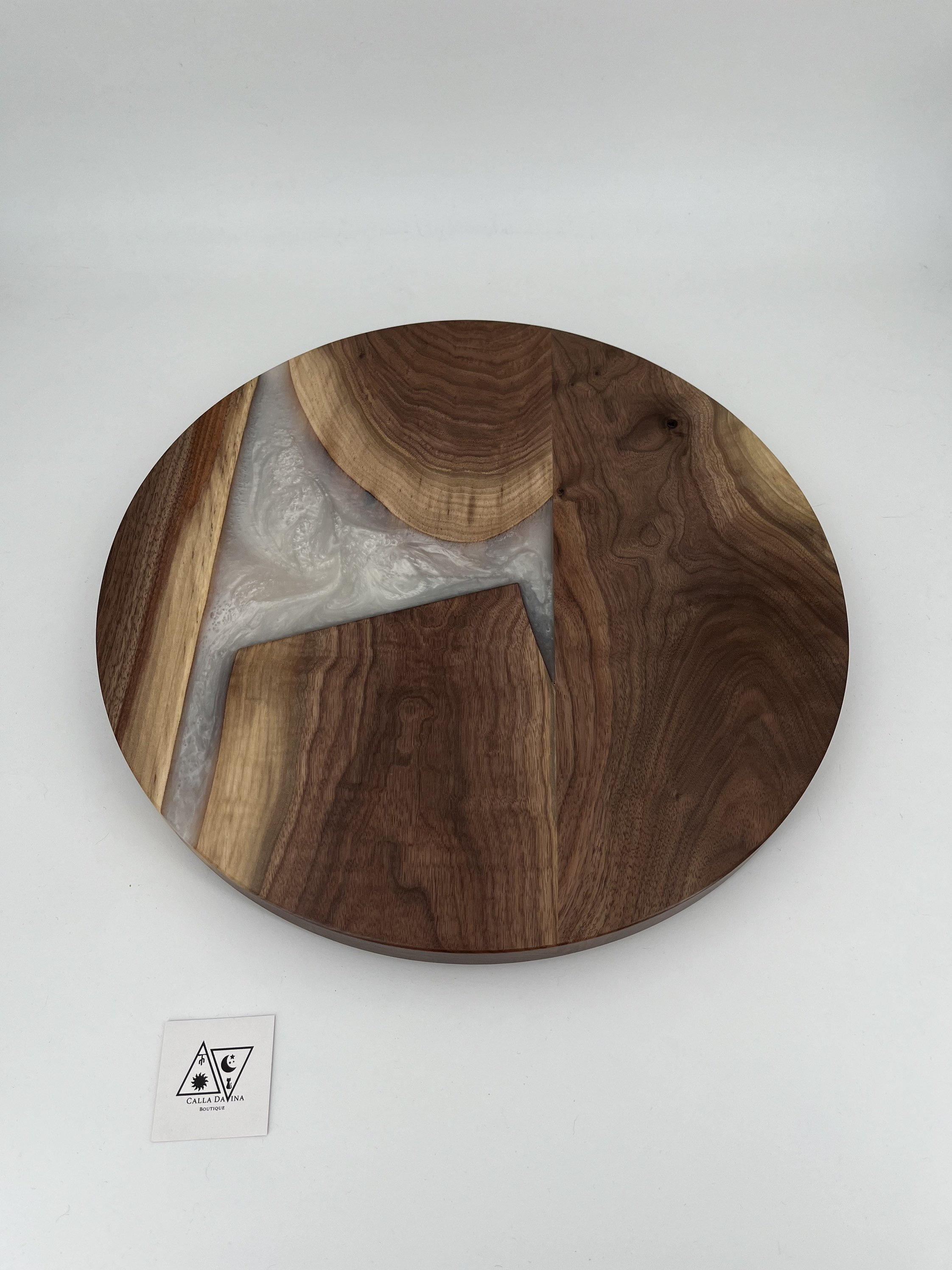 Frost Lazy Susan Table Centerpiece 17 Round Rustic Walnut Etsy