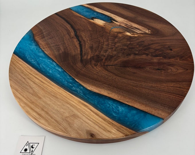 Lazy Susan Kitchen Table Centerpiece Ocean Blue 17 Round Etsy