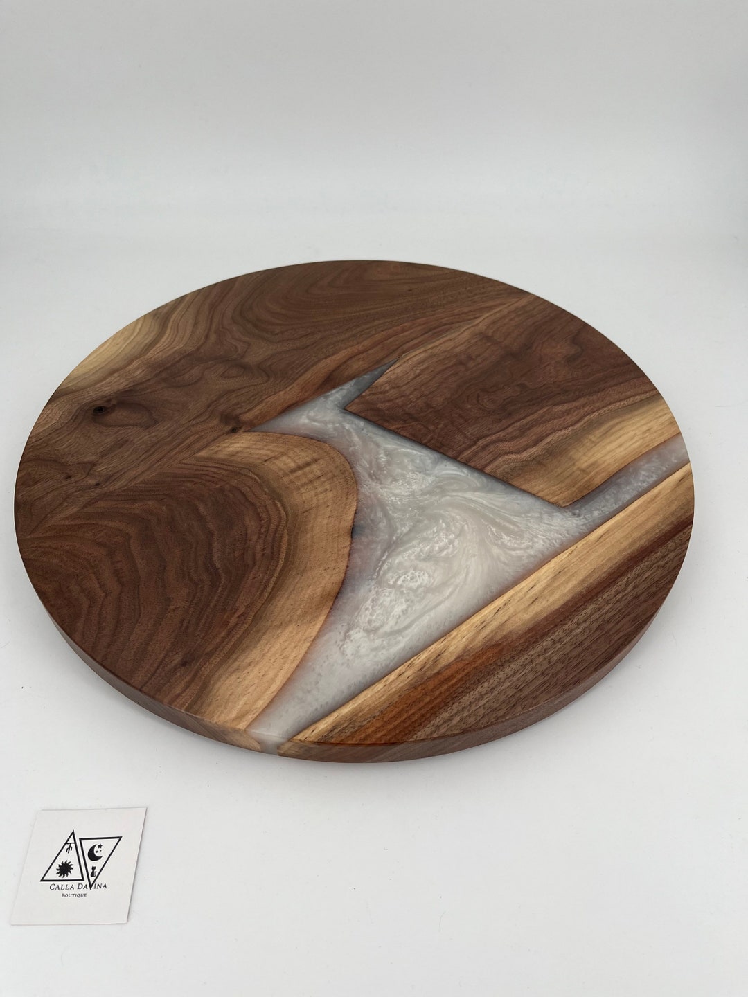 Frost Lazy Susan Table Centerpiece 17 Round Rustic Walnut Etsy