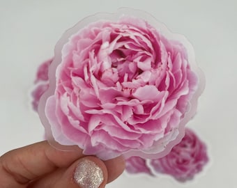 Peony Flower Sticker 3x3in