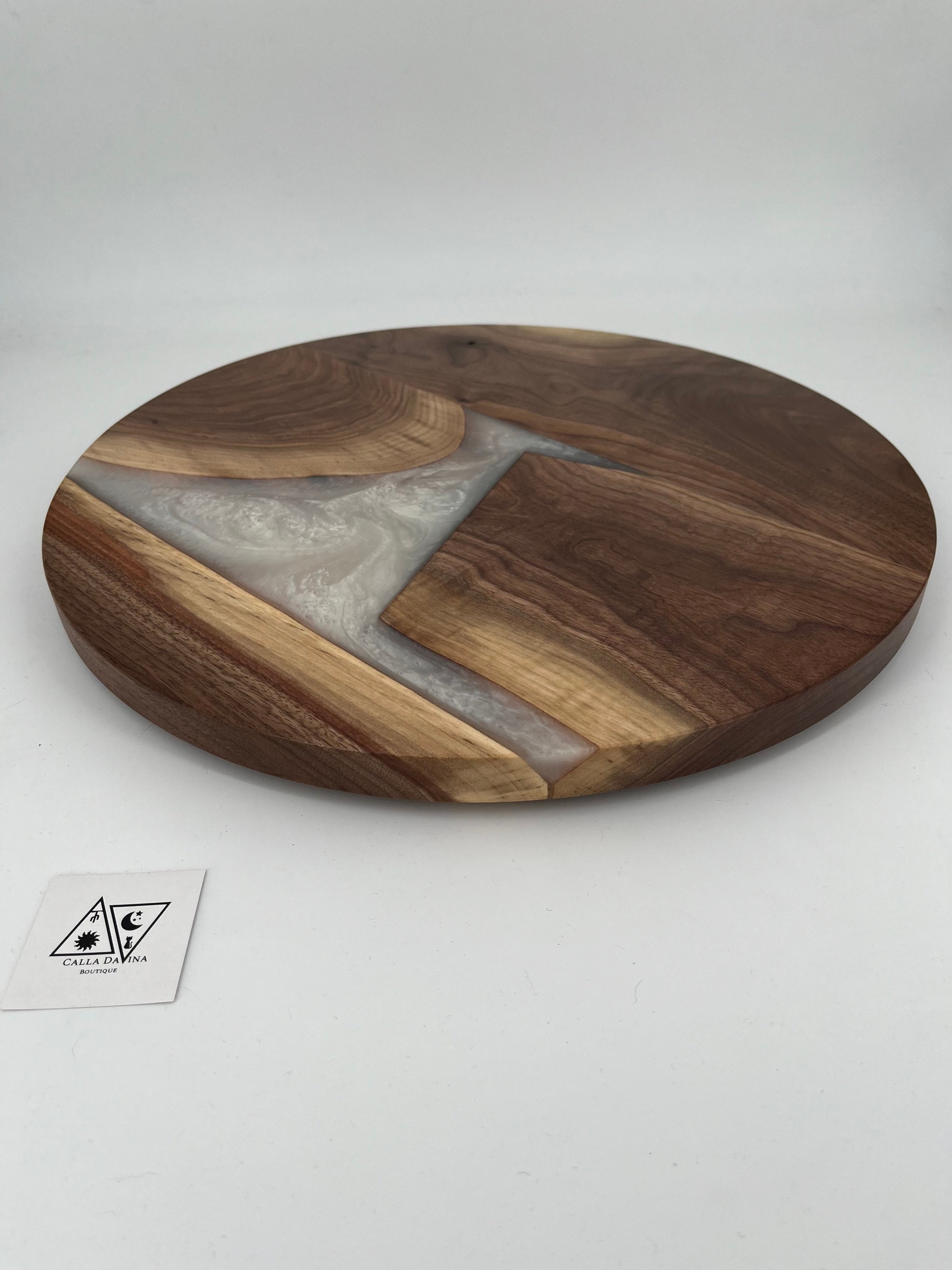 Frost Lazy Susan Table Centerpiece 17 Round Rustic Walnut Etsy
