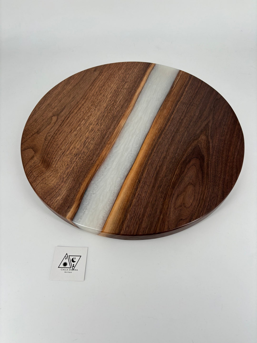 Frost Lazy Susan Table Centerpiece 17 Round Rustic Walnut Etsy