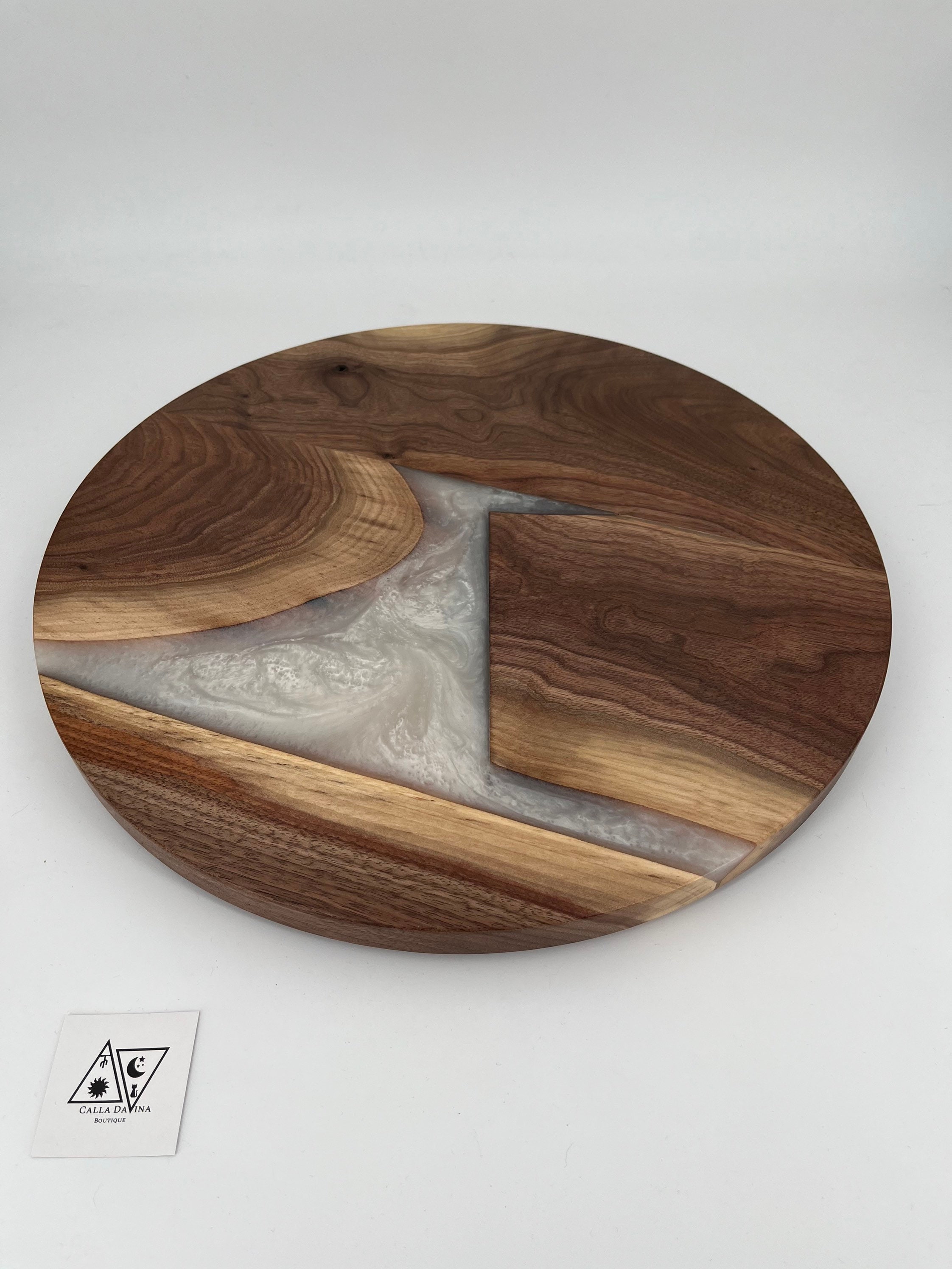Frost Lazy Susan Table Centerpiece 17 Round Rustic Walnut Etsy