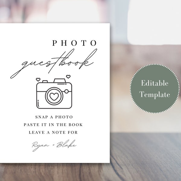 Customizable Photobooth Sign Template, Wedding, Digital Download, Canva