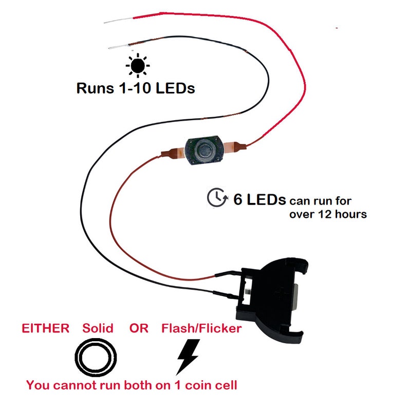 Coin Cell Battery Holder With Attached On/off Switch Etsy