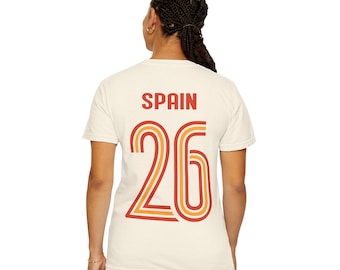 Camiseta retro de fútbol de España '26 / Camiseta con el escudo de La Roja / Regalo para aficionados al fútbol español / Fútbol