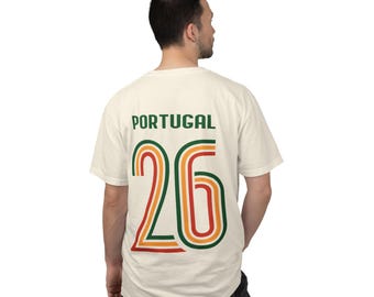 Camiseta de Portugal para el Mundial '26 / Camiseta de fútbol retro a rayas con número