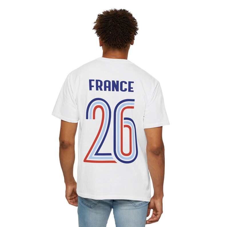 T-shirt Coupe du Monde France '26 en jersey rétro | T-shirt de football Les Bleus | Cadeau de fan de football français pour lui image 17