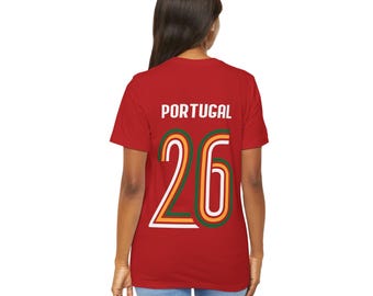 Portugal '26 Retro Number Tee | Portuguese Soccer Fan Shirt | Football Gift for Him | World Cup