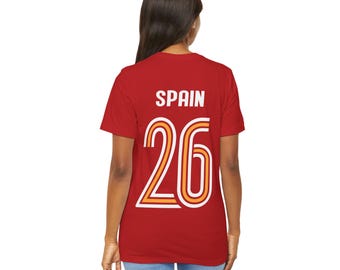 Camiseta retro de fútbol de España '26 / Camiseta estilo jersey de fútbol español / Regalo para el aficionado de La Roja / Copa del Mundo