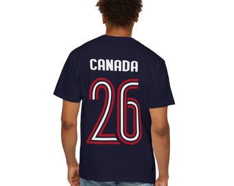 Camiseta de fútbol de Canadá '26 / Camiseta de fútbol canadiense Comfort Colors® / Regalo para el fanático de la hoja de arce
