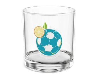 Copa de cóctel Curaçao '26 con temática de fútbol / Servido bien frío en vaso con hielo / Regalo para aficionados al fútbol caribeño