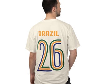 T-shirt en jersey de football Brésil '26 | Maillot de football brésilien Comfort Colors® | Cadeau pour les fans de la Coupe du monde