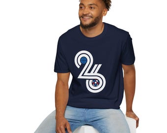 T-shirt de football américain à rayures '26 Retro Globe | maillot de la Coupe du monde vintage | Cadeau fan de football pour lui