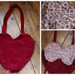 Totebag coeur Velours Passion