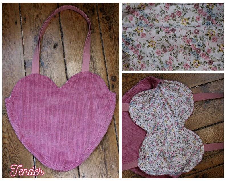 Totebag coeur Velours Tender