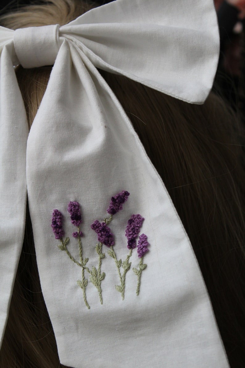 Embrodidered Bow Lavander image 4