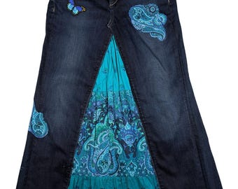 Refreshed - Joe's Jeans Upcycled Maxi Skirt Size 26