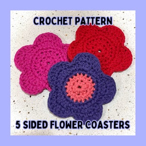 Crochet PATTERN, Flower Coasters
