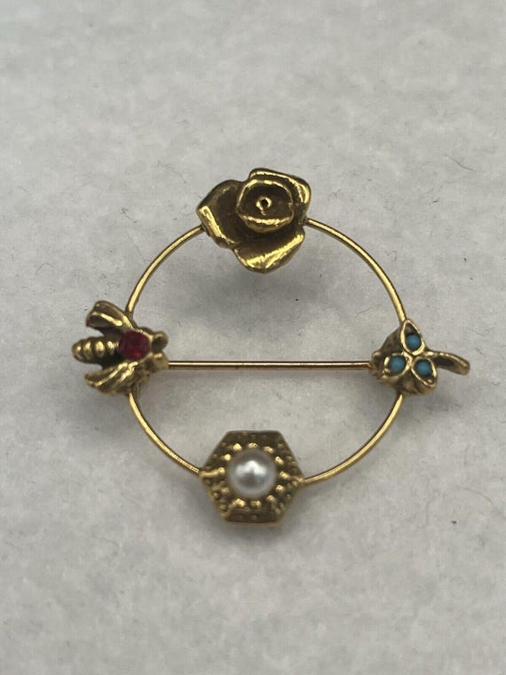 Gorgeous Vintage GOLDETTE N.Y Bracelet - Red Crystals, micro