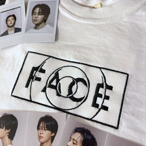 Jimin Face Embroidered T-shirt