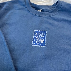 Indigo- Embroidered Sweatshirt