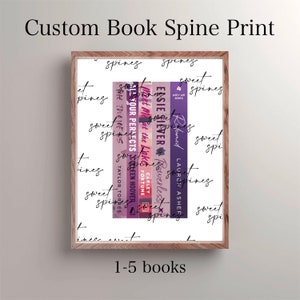 CUSTOMIZED Book Spines Print *Digital Download* 1-5 books | Custom Book Spines Print | Gift for Book Lovers