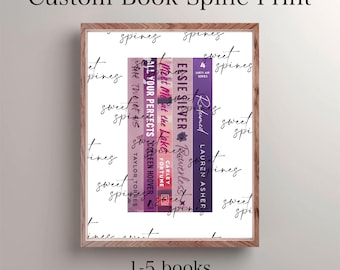 Impression d'art personnalisée au dos du livre | Cadeau personnalisé pour les amateurs de lecture | 1 à 5 livres (téléchargement numérique)