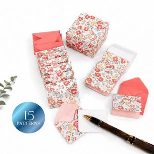Mini Envelopes and Note Cards: Floral Stationery Gift Set or Lunch Box Love Notes