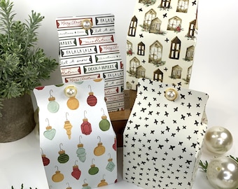 Christmas Gift Box: Vintage Ornaments and Holiday Village Favor Boxes