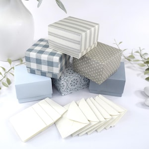 Mini Stationery Gift Box: Farmhouse Favor Set with Envelopes & Cards, Rustic Blue and Cream