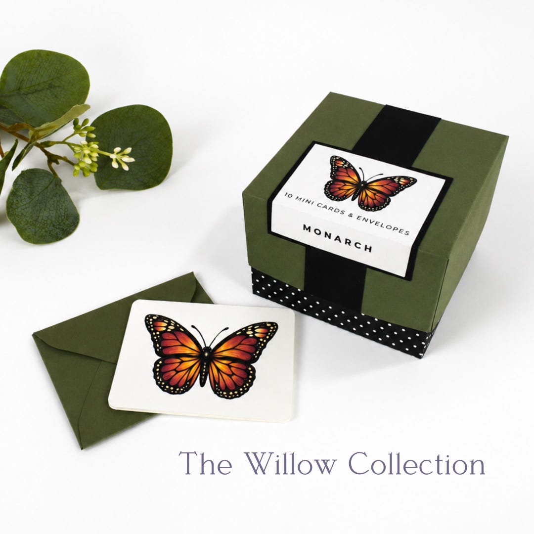 Envelope and Note Card Set: Monarch Butterfly Lovers - Birthday Gift ...