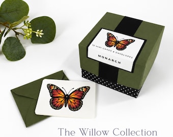 Envelope and Note Card Box Set: Monarch Butterfly Lovers - Birthday Gift Boxed Stationery