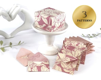 Mini Envelopes and Note Cards: Floral Stationery Gift Set or Lunch Box Love Notes